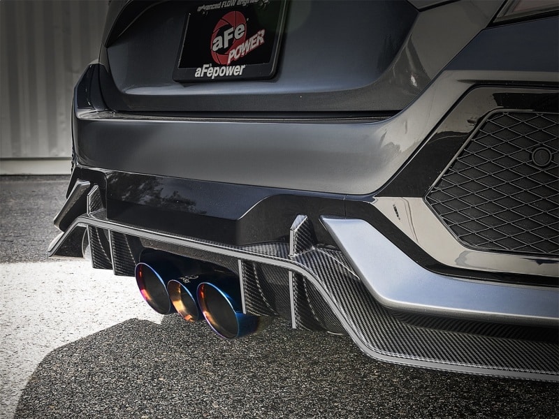 aFe Takeda 3in 304 SS Cat-Back Exhaust w/ Blue Flame Tips 2017+ Honda Civic Type R I4 2.0L (t) - Image 2
