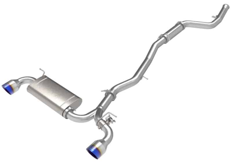 aFe POWER Takeda 2021 Toyota Supra 2.0L (t) 2.5in-3in 304 SS CB Exhaust w/ Blue Tips - Image 7