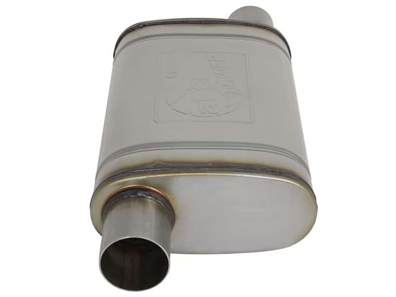 aFe MACH Force-Xp 409 SS Muffler 2.5in Offset Inlet/2.5in Offset Outlet 14in L x 9in W x 4in H Body - Image 3