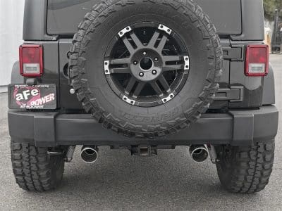Alternative view of aFe Rebel Series 2.5in 409 SS Axle-Back Exhaust w/Polished Tips 07+ Jeep Wrangler (JK) V6 3.6L/3.8L