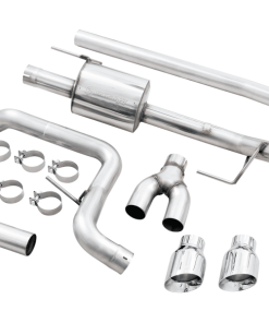 Alternative view of AWE 0FG 21+ Ford F150 Dual Side Exit Cat-Back Exhaust- 4.5in Chrome Silver Tips
