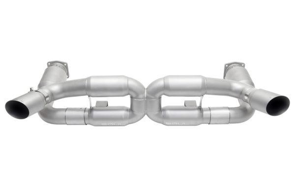 SOUL 06-09 Porsche 997.1 Turbo Sport X-Pipe Exhaust (w/ 200 Cell Cats) - GT2 Style Sig Satin Tips