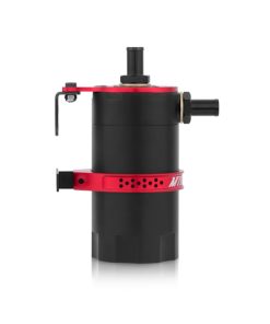 Alternative view of Mishimoto Universal Baffled Oil Catch Can - Red