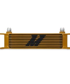 Alternative view of Mishimoto Universal 10 Row Oil Cooler - Gold