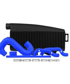 Mishimoto Subaru 02-07 WRX/04-07 STi Top-Mount Intercooler Kit - Powder Coated Black & Blue Hoses