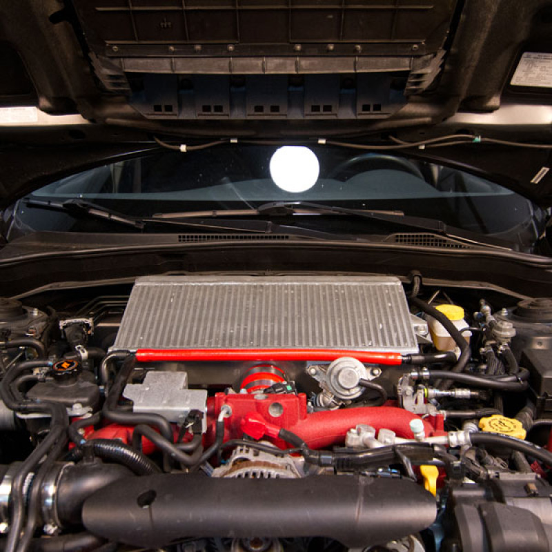 Mishimoto Subaru 08-15 WRX STi Top-Mount Intercooler Kit - Powder Coated Silver & Blue Hoses - Image 12