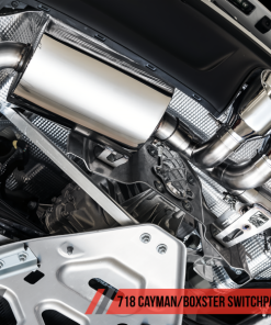 Alternative view of AWE Tuning Porsche 718 Boxster / Cayman SwitchPath Exhaust (PSE Only) - Diamond Black Tips