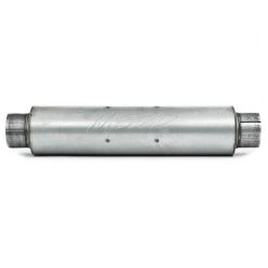 MBRP Universal Quiet Tone Muffler 4in Inlet/Outlet 24in Body 6in Dia 30in Overall Aluminum - Image 4