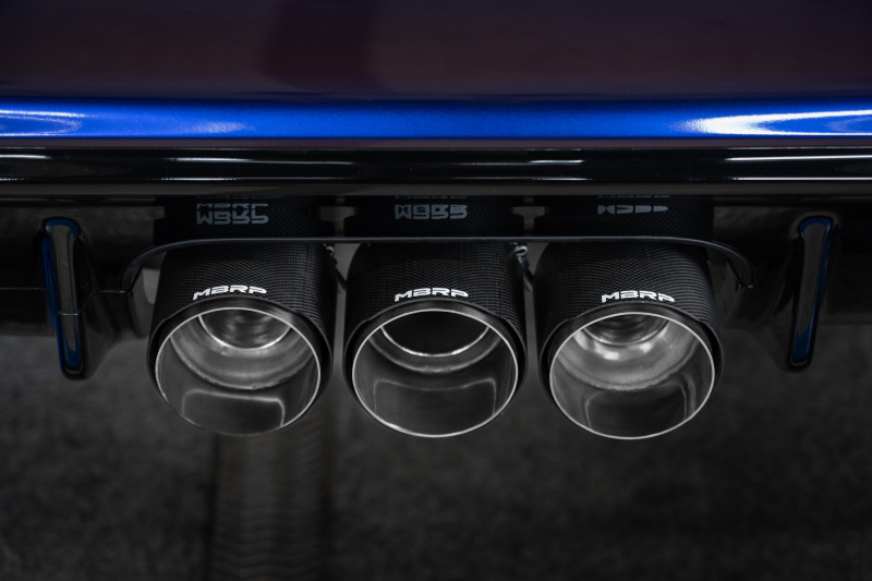 MBRP 23-24 Honda Civic Type R 2.0L T304 SS 3in Cat-Back Exhaust Triple Center Outlet w/ Carbon Tips - Image 4