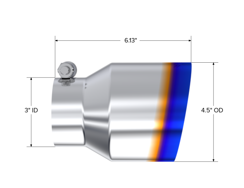 MBRP Universal Stainless Steel Dual Wall Tip 4.5in OD/3in Inlet/6.13in L - Image 5