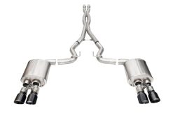 Corsa 2024-2024 Ford Mustang V8 5.0L 3in Cat-Back Exhaust System w/ Twin 4in Black Pro-Series Tips