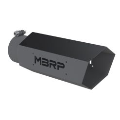 Alternative view of MBRP Universal Hex Tip 4in Inlet 16in Length w/o Logo - Black Coated