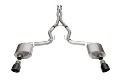 Alternative view of Corsa 2024 Ford MustangGT Sport Cat-Back Ex.Sys 3.0in Dual Rear Exit w/4.5in Blk PVD Pro Series Tips
