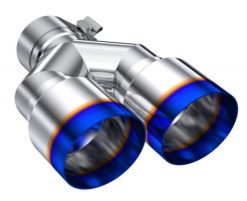 Alternative view of MBRP Burnt End Tip 2.5 ID, Dual 3.5 OD Out, 9.5 length, Single wall 304 Stainless Steel