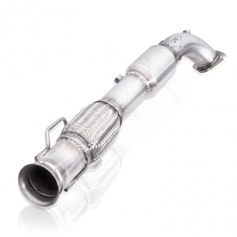 Stainless Works 2016-18 Ford Focus RS 3in High-Flow Cats Downpipe Factory Connection - Image 2