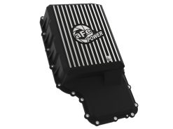 aFe 20-21 Ford Truck w/ 10R140 Transmission Pan Black POWER Street Series w/ Machined Fins - Image 4