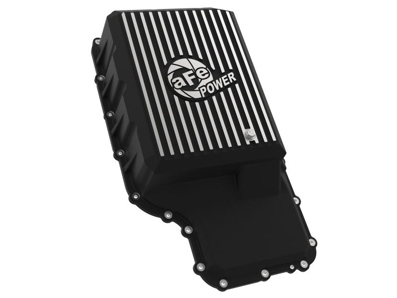 aFe 20-21 Ford Truck w/ 10R140 Transmission Pan Black POWER Street Series w/ Machined Fins - Image 4