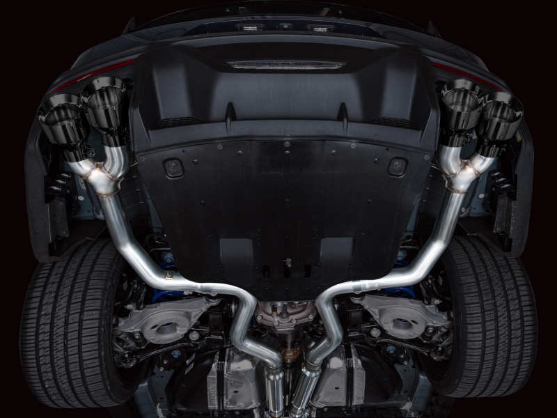AWE 2024 Ford Mustang Dark Horse S650 RWD Track Edition Catback Exhaust w/ Quad Diamond Black Tips - Image 14