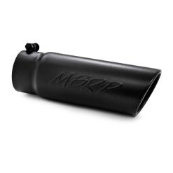 MBRP Universal Tip 4 O.D. Angled Rolled End 3.5 inlet 10 length- Black Finish - Image 3