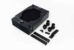Alternative view of CSF Universal Drag Race / Tuck Radiator w/9in Spal Fan - 10.5in H x 10in L x 3.6in W - Black