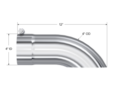 MBRP Universal Tip 4 O.D. Turn Down 4 inlet 12 length - Image 4