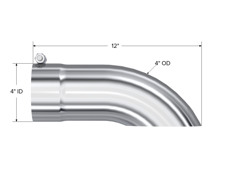 MBRP Universal Tip 4 O.D. Turn Down 4 inlet 12 length - Image 4