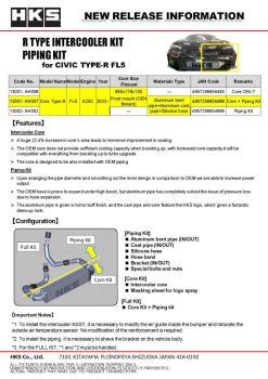 HKS Honda Civic Type R FULL INTERCOOLER KIT FL5 - Image 3