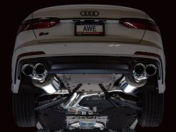 Alternative view of AWE Tuning 19-23 Audi C8 S6/S7 2.9T V6 AWD Touring Edition Exhaust - Chrome Silver Tips