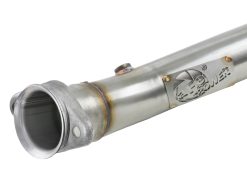 aFe POWER 14-18 Chevrolet Corvette C7 & Z06 Twisted Steel 3in 304 Stainless Steel Mid Pipe w/ Cat - Image 3