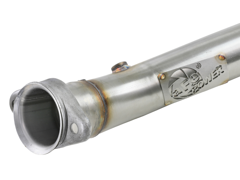 aFe POWER 14-18 Chevrolet Corvette C7 & Z06 Twisted Steel 3in 304 Stainless Steel Mid Pipe w/ Cat - Image 3