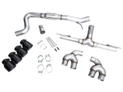 AWE MK8 Volkswagen Golf R 3in Track Edition Quad Exhaust - Diamond Black Tips - Image 12