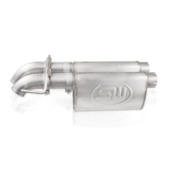 Stainless Works 2010-14 Ford Raptor 3in Exhaust Chambered Mufflers Dump Exit - Image 3