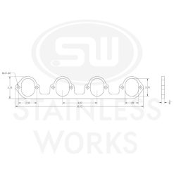 Stainless Works Big Block Ford Flat Tall Oval Port Header 304SS Exhaust Flanges 2-1/4in Primaries - Image 5