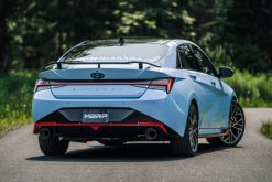 MBRP 22-23 Hyundai Elantra N 2.0L Turbo T304  5in OD CF Tips Dual Outlet 3in Cat Back Exhaust - Image 4