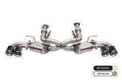 Corsa 20-23 Chevrolet Corvette C8 RWD 3in Valved Cat-Back w/AFM w/4.5in Carbon Fiber Polished Tips - Image 4