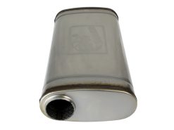 aFe MACH Force XP 304 Stainless Steel Muffler 2.5in Center/Offset 18in L x 9in W x 4in H - Image 3