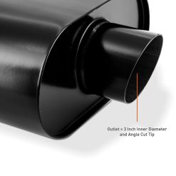 Mishimoto Muffler with 3in Center Inlet/Outlet - Angled Tip - Black - Image 5