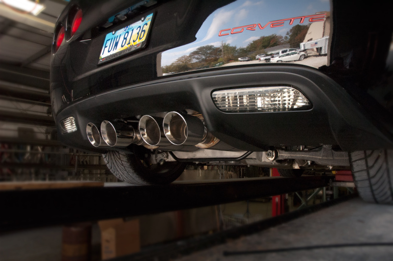 Stainless Works 2009-13 C6 Corvette Axleback 2-1/2in Dual Chambered Turbo Mufflers Quad 4in Tips - Image 5