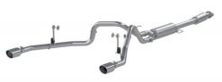Alternative view of MBRP 2021+ F-150 2.7L/ 3.5L Ecoboost, 5.0L 3in Cat Back 2.5in Dual Split Rear - Aluminized Steel