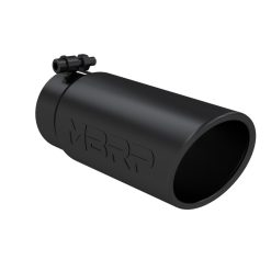 Alternative view of MBRP Universal Tip 4 O.D. Angled Rolled End 3.5 inlet 10 length- Black Finish