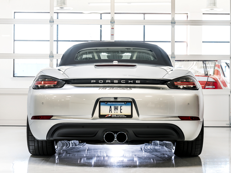 AWE Tuning Porsche 718 Boxster / Cayman SwitchPath Exhaust (PSE Only) - Chrome Silver Tips - Image 3