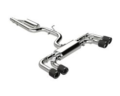 MBRP 2022 Volkswagon Golf R MK8 T304 Stainless Steel 3in Cat-Back, Quad Rear Exit- Carbon Fiber Tips - Image 2