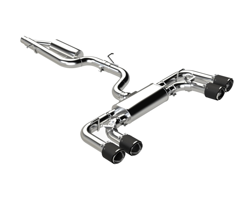 MBRP 2022 Volkswagon Golf R MK8 T304 Stainless Steel 3in Cat-Back, Quad Rear Exit- Carbon Fiber Tips - Image 2