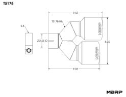 MBRP Universal T304 SS Dual Tip 4in OD/2.5in Inlet - Image 4