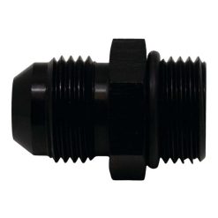 DeatschWerks 8AN ORB Male to 8AN Male Flare Adapter (Incl O-Ring) - Anodized Matte Black