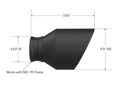 Alternative view of MBRP 15-23 Dodge Charger 5.7L/6.2L/6.4L T304 3in ID / 5in OD Out / 8in Length Angle Cut Black Tip