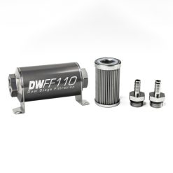 Alternative view of DeatschWerks Stainless Steel 3/8in 100 Micron Universal Inline Fuel Filter Housing Kit (110mm)