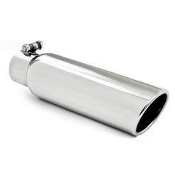 Alternative view of MBRP Universal Tip 3.5in OD 2.5in Inlet 12in L Angled Cut Rolled End Clampless No-Weld T304