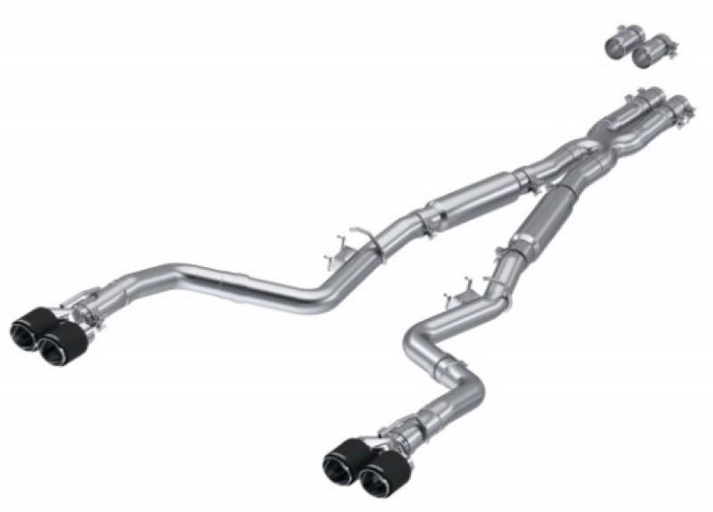 MBRP 17-Up Dodge Challenger 5.7L/6.2L/6.4L Carbon Fiber Quad Tip T304 Catback Exhaust - Image 2