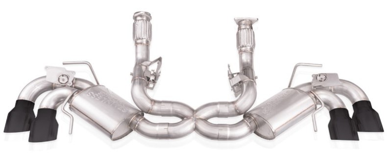 Stainless Works 20-21 Chevrolet Corvette C8 6.2L Legend Cat-Back Exhaust w/ Matte Black Tips - Image 2